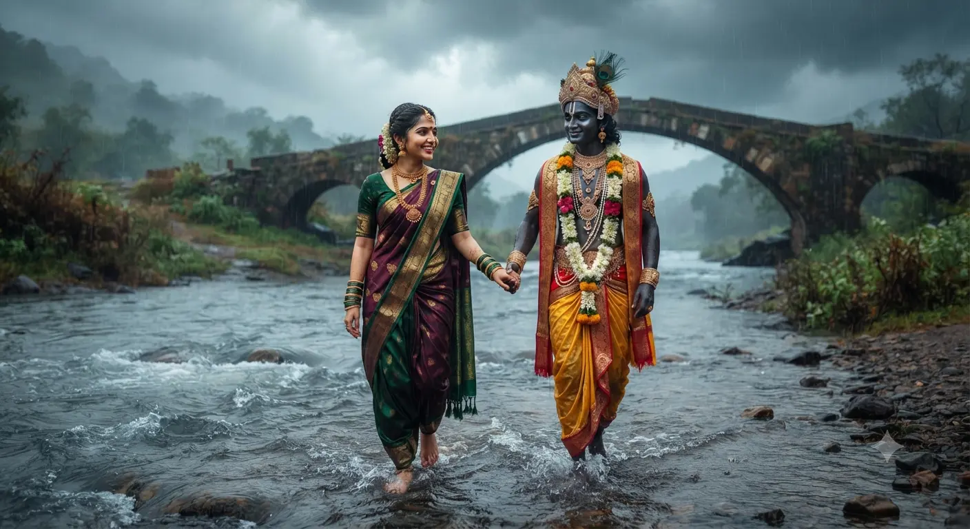 walking hand-in-hand with Lord Vitthal